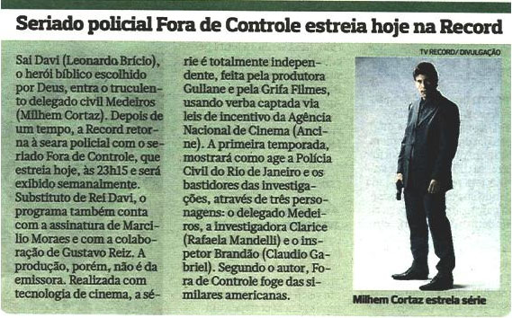 Obras_Seriados_Fora de Controle_Clipping_Imagem 1_Jornal Correio da Bahia_08.05.2012